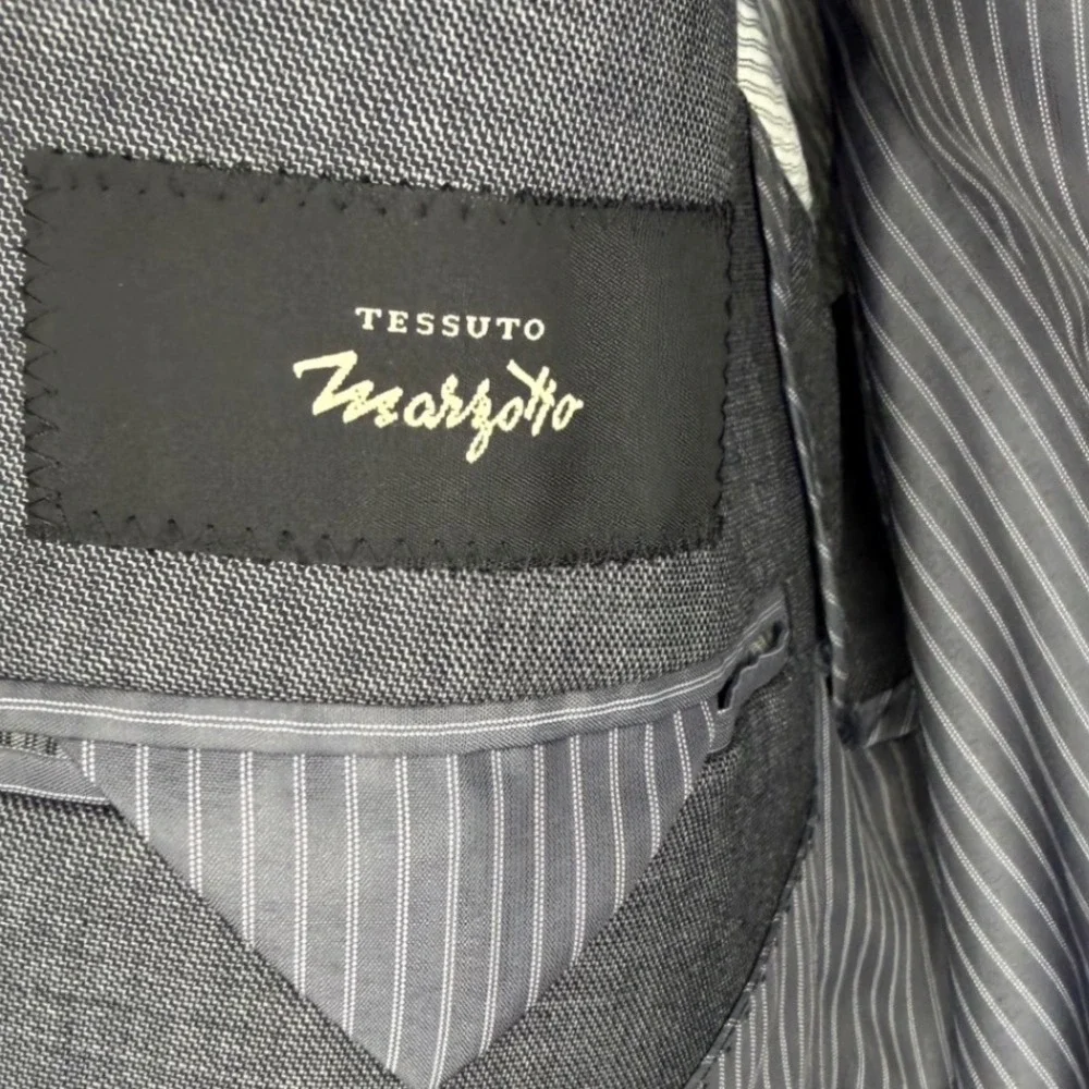 Banana Republic Mens 40R Grey Sharkskin Wool Blend Two Button Suit Jacket Blazer